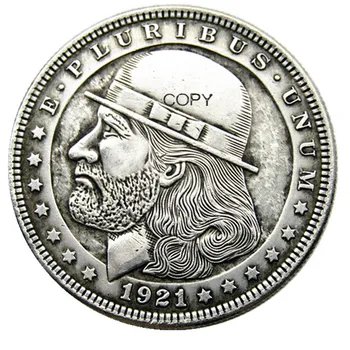 Монеты-копии американского Бродяги 1921 года в долларах Моргана с серебряным покрытием # 83