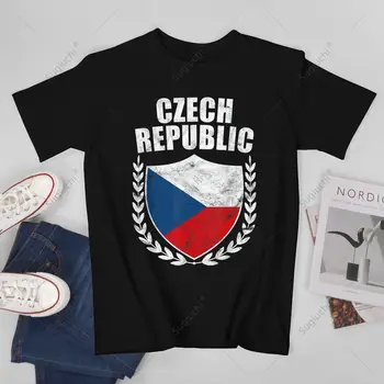 Мужская унисекс, футболка с изображением Чехии, футболки, женские футболки, футболки из 100% хлопка для мальчиков