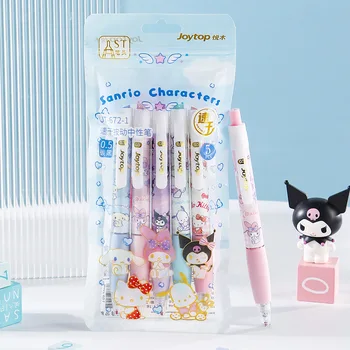 Мультяшная ручка Sanrio Hello Kitty My Melody Cinnamoroll Kuromi Press Pen, Черная ручка для подписи, Канцелярские принадлежности для студентов