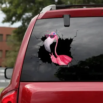 Наклейка с фламинго - подходит для автомобилей, окон, ноутбуков и любых гладких поверхностей, Наклейки с фламинго, пользовательские наклейки с фламинго, Фламинго, домашнее животное