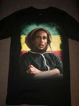 Новая мужская футболка с портретом растафарианца Боба Марли, черная, Sz M 490430173410
