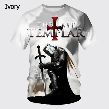 Новое поступление, 3D футболка с принтом рыцарей Тамплиеров, Женская индивидуальность, футболка с рисунком Священного Креста, Мужские повседневные дышащие топы на открытом воздухе