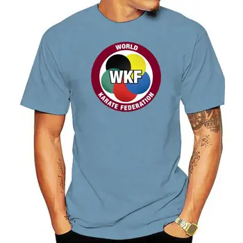 Новый логотип Всемирной федерации каратэ Wkf Мужская Белая футболка Размер S M L Xl 2xl 3xl Черные вечерние рубашки для молодежи