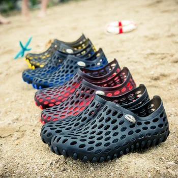 Обувь с отверстиями, женские и мужские летние сандалии и тапочки, нескользящие мужские сандалии, Дышащая нескользящая пляжная обувь для отдыха Baotou Shoes