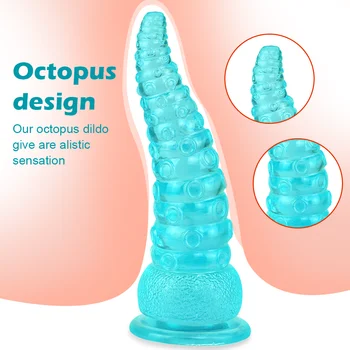 Огромный фаллоимитатор Dragon Fantasy в рубчик для удовольствия, 7-дюймовая силиконовая секс-игрушка для точки G, Щупальце осьминога, Огромная анальная пробка, секс-игрушка для мужчин