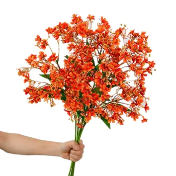 Один искусственный цветок жасмина на длинном стебле длиной 28 дюймов, имитирующий мини-Nyctaginaceae для свадебных домашних декоративных искусственных цветов