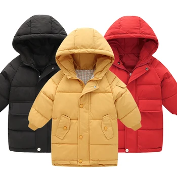 Осенне-зимнее детское пуховое пальто с длинным рукавом для мальчиков и девочек 2-10 лет, парка и пальто с хлопковой подкладкой для малышей, верхняя одежда для малышей, теплая одежда