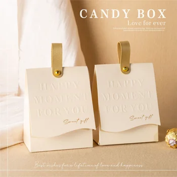 Подарочные пакеты для шампанского с деревянным кольцом Бумажные пакеты для конфет Упаковка в подарочную коробку для шоколада Свадебные сувениры для гостей День рождения