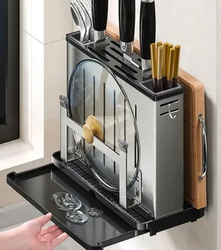 Подставка для кухонных ножей держатель для кухонных ножей блок подставок из нержавеющей стали высококачественные кухонные принадлежности
