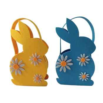 Прекрасные Подарочные пакеты из фетра с Пасхальным Кроликом, удобные для Ваших Пасхальных торжеств