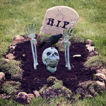 Реалистичные скелетные колья для Хэллоуина, скелетные украшения для газона, колья для сада