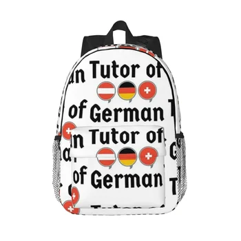 Репетитор немецкого языка С немецкоговорящими флагами, рюкзаки, подростковая сумка для книг, Детские школьные сумки с героями мультфильмов, рюкзак для ноутбука, сумка через плечо