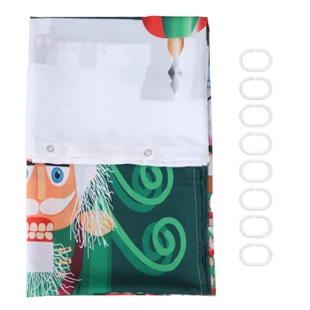 Рождественская занавеска для душа из водонепроницаемой полиэстеровой ткани с фестивальной печатью в стиле ванной