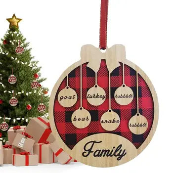 Рождественские Семейные Украшения, Декор с ремешком, Семейный Орнамент, Уникальная подвеска в виде дерева, Классическая для окна, стены, двери