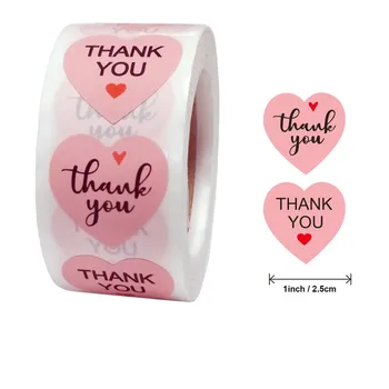 Розовые Подарочные Уплотнительные Наклейки 500ШТ Спасибо, что любите Дизайн, Дневник, наклейки для Скрапбукинга, украшения для подарков на День Рождения, этикетки