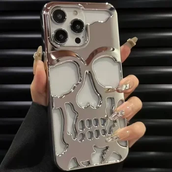 Роскошное Покрытие Противоударный Ghostface Мягкая Обложка 3D Полый Череп Бездушный Чехол Для Телефона iPhone 15 14 ProMax Plus 13 12 11 Pro Max