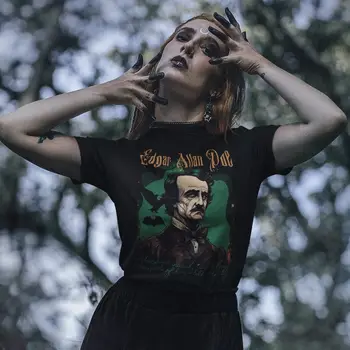 Рубашка Эдгара Аллана По, фанаты ужасов, Готический панк, Модный подарок для