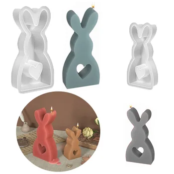Силиконовые формы для пасхального милого кролика, установленные на автомобиле из гипса для благовоний, Расширяющиеся формы для украшения из гипса, формы для ароматерапевтических свечей, формы из смолы