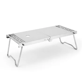 Складной стол для кемпинга на открытом воздухе из нержавеющей Стали, Портативный Многофункциональный Чайный столик для пикника, плоский газовый баллон, плита, стол