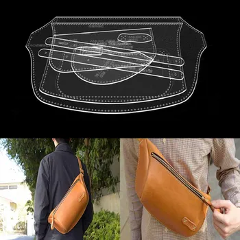 Создание выкройки кожаной сумки из крафт-бумаги и акриловых шаблонов для мужской нагрудной сумки, сумки через плечо, рюкзака