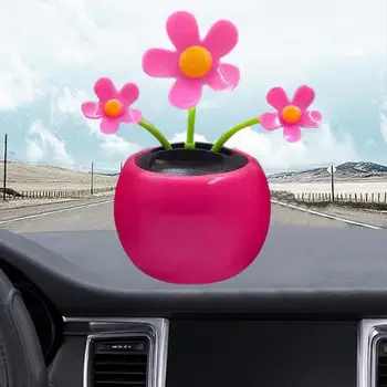 Солнечные танцующие цветы Игрушечный качающийся подсолнух на солнечных батареях, танцующий анимированный цветок, игрушечный автомобиль, украшения интерьера, стиль дома