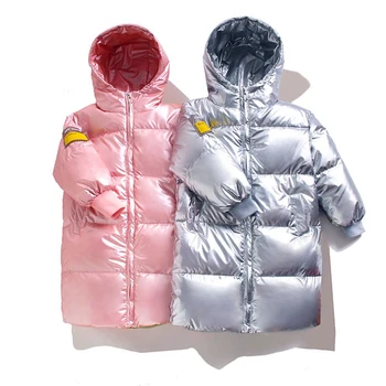 Толстые зимние детские куртки, пальто на белом утином пуху для детей, верхняя одежда с капюшоном, одежда для подростков, мальчиков и девочек, детские парки Русской зимы