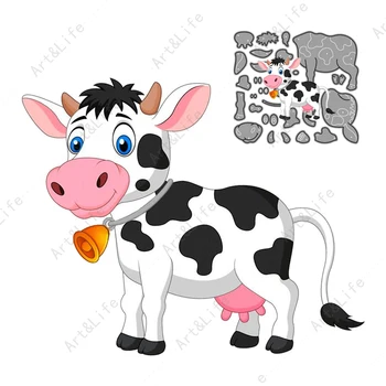 Трафареты Для Животных Milch Cow 2022 Новые Металлические Режущие Штампы Для Молочного Скота, Скрапбукинга, Высечки для DIY Альбома, Поздравительных Открыток, Тиснения