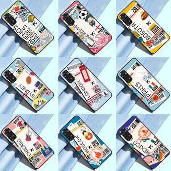 Туристические Билеты ПОСАДОЧНЫЙ ТАЛОН Нью-Йорк Токио Чехол Для Телефона Xiaomi Redmi Note 11 10 9 Pro Note 10A 10C 10S 9S 8T 9A 9T 9C 7 Чехол