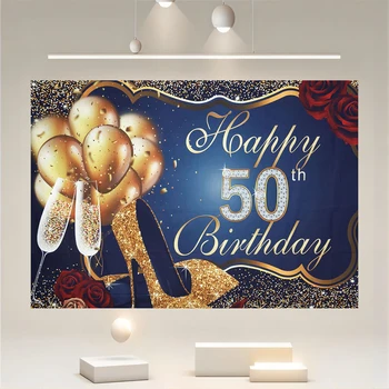 Украшение на 50-летие для мужчин и женщин -50th Birthday Happy Banner Party Decoration Color 50th Birthday Party Supplies