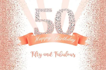 Фон для фотосъемки с 50-летием, блестящие воздушные шары из розового золота, сияющие бриллианты, женщины, сказочные украшения для вечеринок