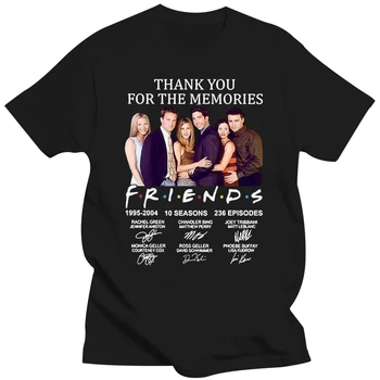 Футболка Friends Tv Show Thank You For The Memories Черная хлопковая мужская футболка S-6Xl Slim Fit