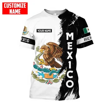 Футболка с принтом Мексиканского орла для мужчин, модные футболки с рисунком Национального флага, негабаритные футболки с коротким рукавом, повседневные топы Harajuku на заказ