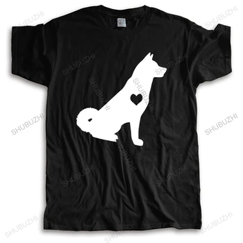 Хлопковая футболка Для мужчин, Топы с круглым вырезом, Летняя мужская футболка, Модная футболка с Собакой Акитой, Мужская Женская футболка унисекс, повседневные футболки