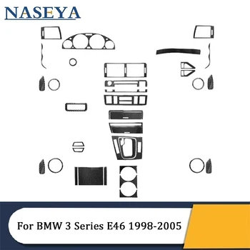 Черные наклейки из углеродного волокна для BMW 3 серии E46 1998 1999 2000 2001 2002 2003 2004 2005 Декоративные Аксессуары для интерьера автомобиля