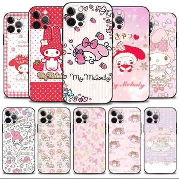 Чехол для телефона Love Strawberry Cute My Melody Для Apple iPhone 15 14 13 12 11 Pro Max 13 12 Mini XS Max XR X 7 8 Plus Cover