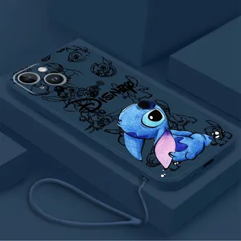 Чехол для телефона Stitch The Baby Disney для Xiaomi Mi 10T 11 Lite 12 Lite 11T Pro 10 Lite 12T Роскошный Противоударный Квадратный Жидкий Чехол