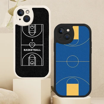 Чехол Для телефона на Баскетбольной Площадке Для iPhone 14 12 11 13 Pro Max Mini 7 8 Plus SE 2020 X XS XR Из Овечьей Кожи