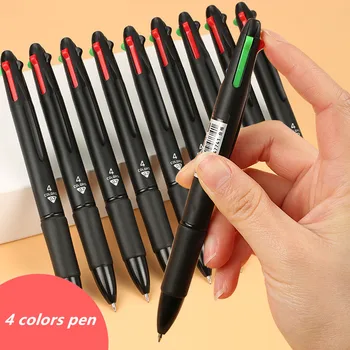 Шариковая ручка 4 цвета, Цветная ручка 0,7 мм, красная Зеленая Синяя Черная, канцелярские принадлежности для пополнения школьной канцелярии, Материал для канцелярских принадлежностей