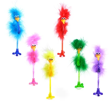 шариковая ручка в форме страуса, 6шт, мультяшные шариковые ручки, канцелярские принадлежности для дома, школы, офиса, разные цвета