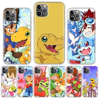 Японское Аниме Digimon Monster Силиконовый Чехол Для Телефона Apple iPhone 11 13 14 15 Pro Max 12 Mini 7 Plus 8 + X XR XSmax SE Cove